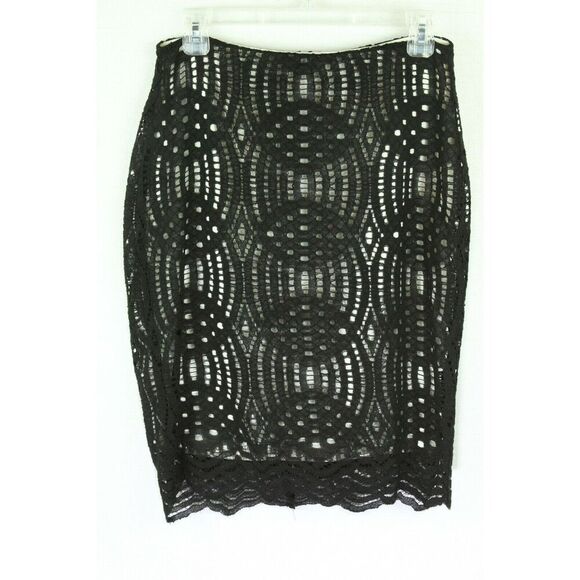 Forever 21 Skirt Large Black Juniors Lace Pencil - Picture 1 of 3
